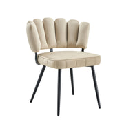 Set tavolo e sedie con 1 tavolo rotondo e 2 sedie con schienale a petalo in MDF; velluto e metallo noce e nero