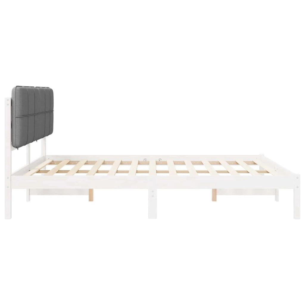 Letto con Testiera Rivestita Talpa 200 x 200 cm Pino massello
