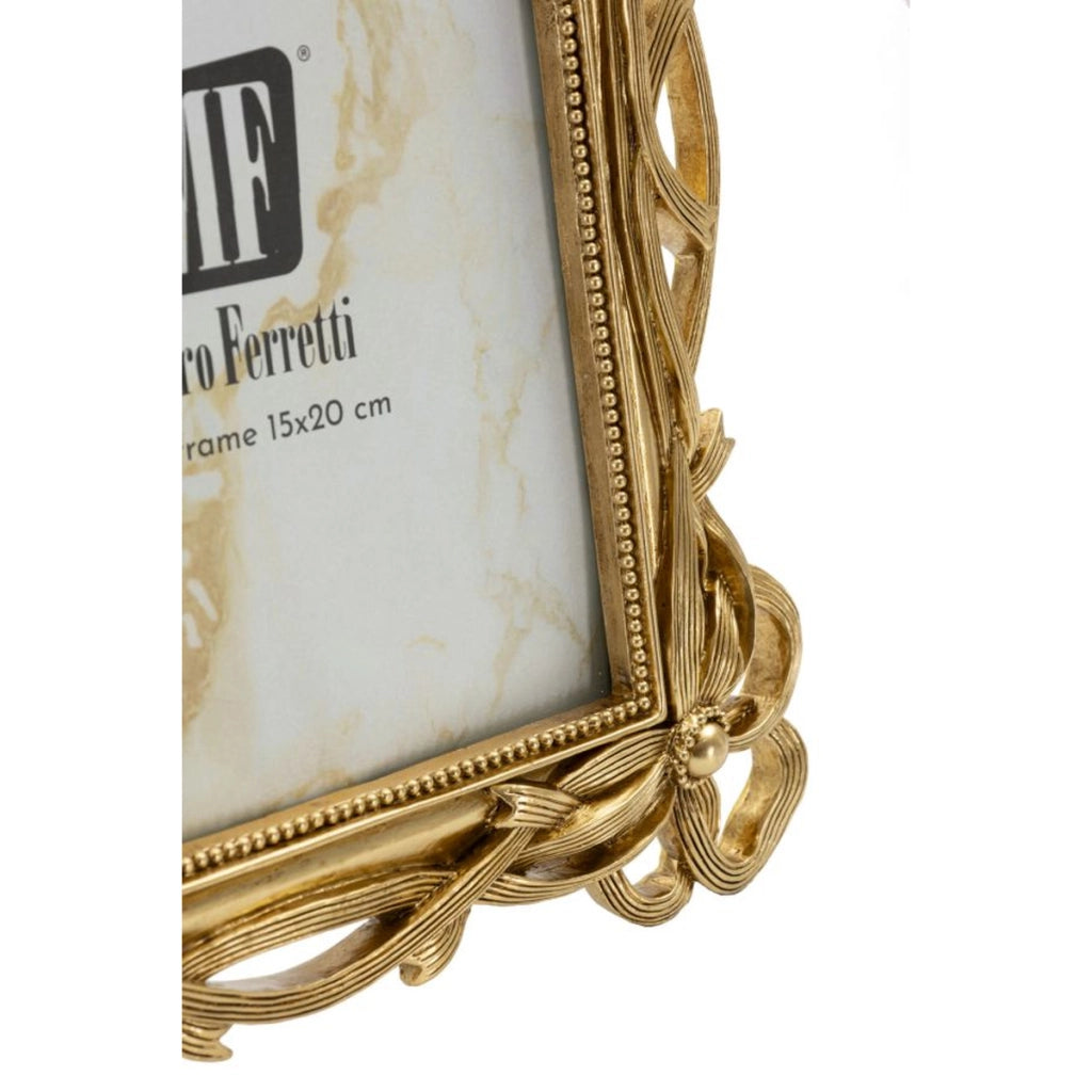 Cornice portafoto Knot oro con decoro a nodi 15x20 cm