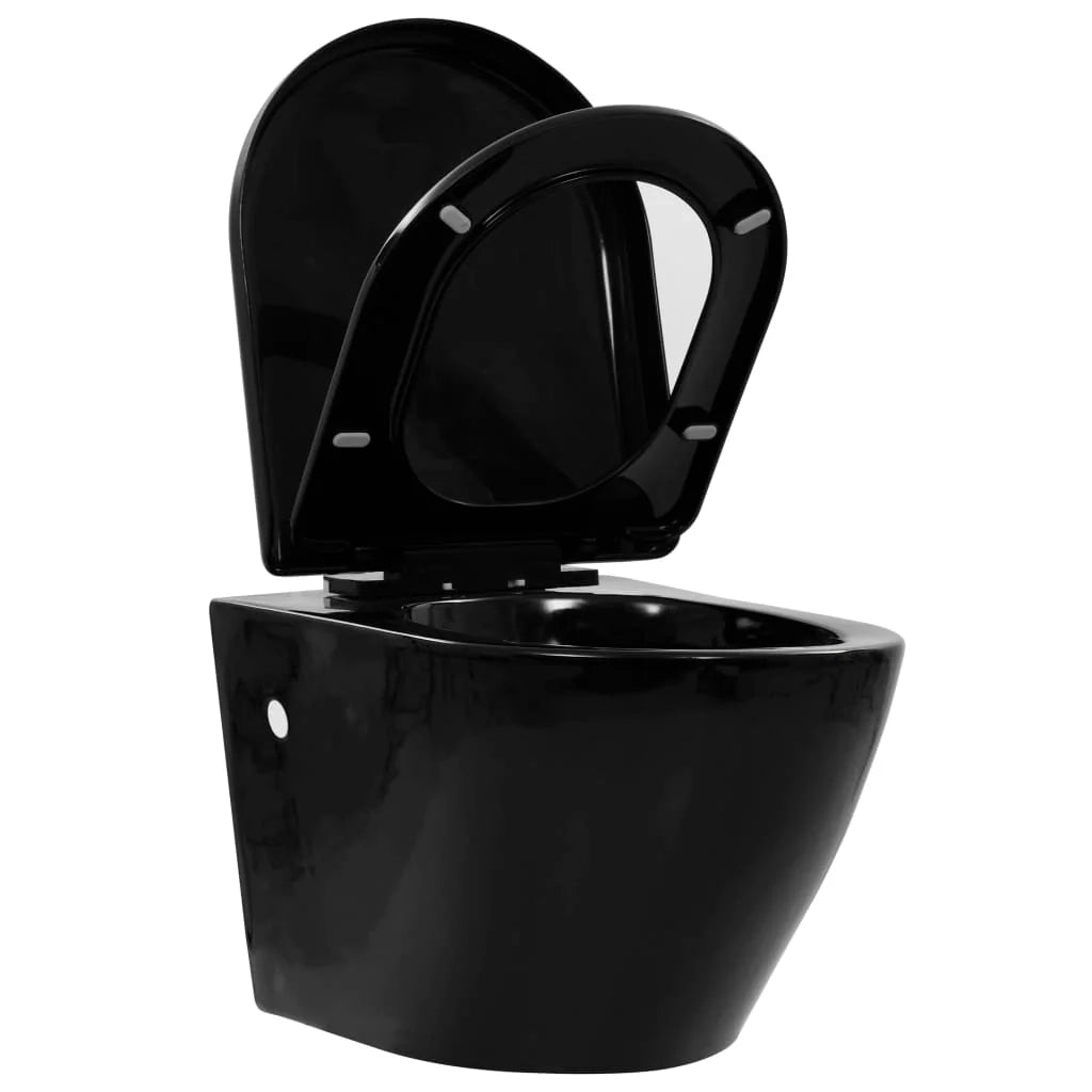 WC sospeso senza brida vaso in ceramica nero 02_0003588