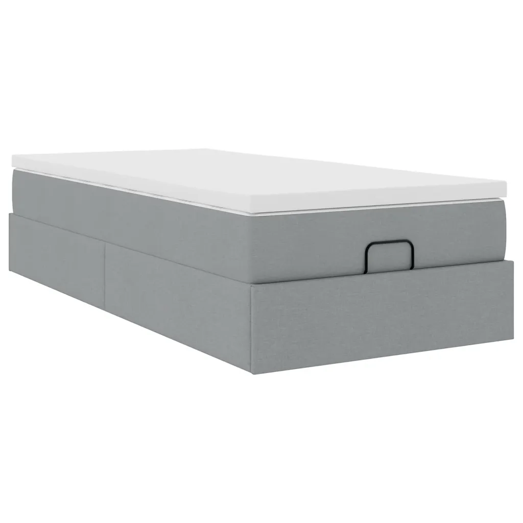 Struttura Letto Pouf con Materasso-Giroletto 80x200 cm in Tessuto