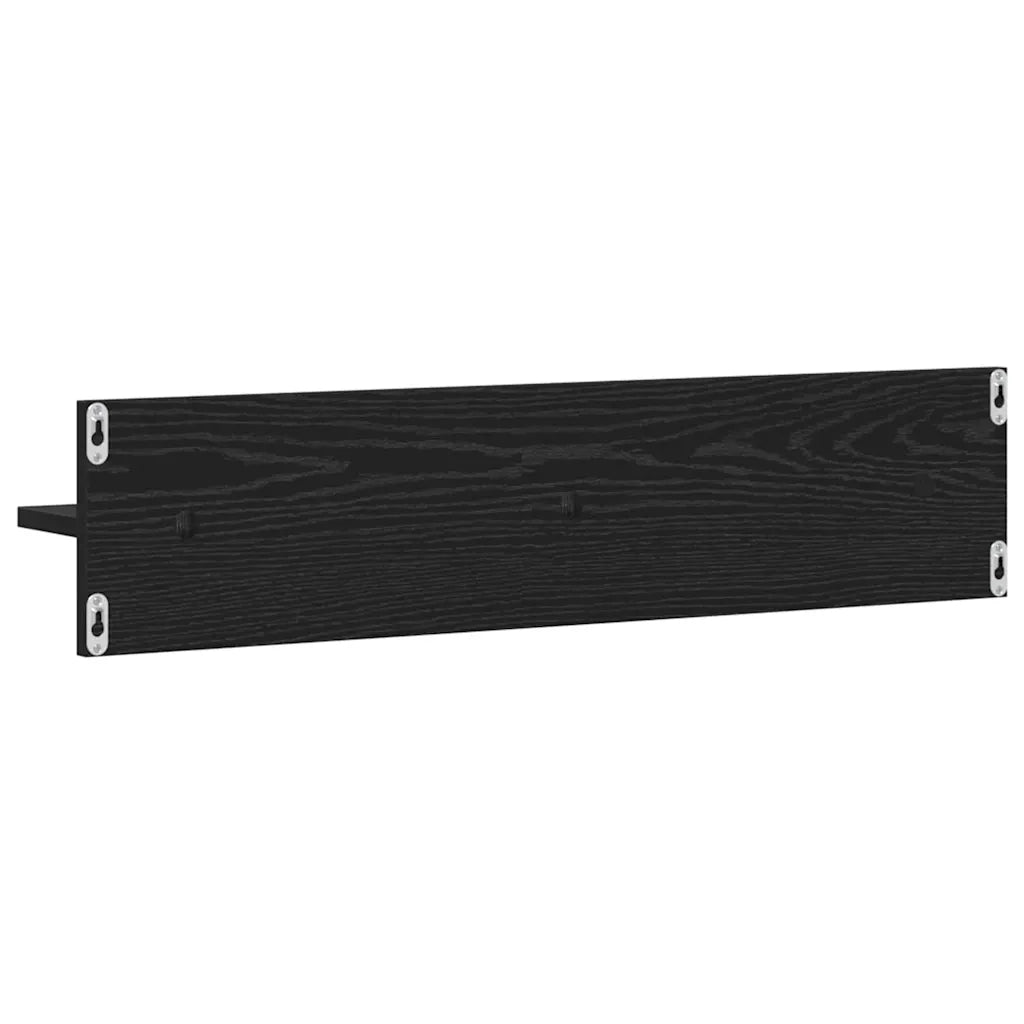 2 pz Scaffale da parete | Ripiano a parete | Mensola a parete Rovere Nero 80 x 11,5 x 18 cm