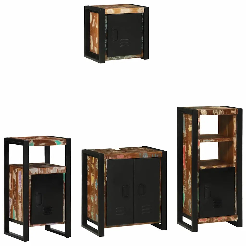 Set di mobili per il bagno 4 pcs Legno Recuperato Massello 3305649