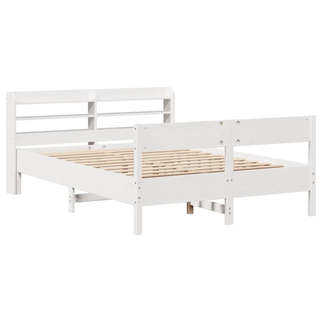 Letto matrimoniale | Letto per adulti | Letto senza Materasso Bianco 140x200 cm Legno Massello di Pino