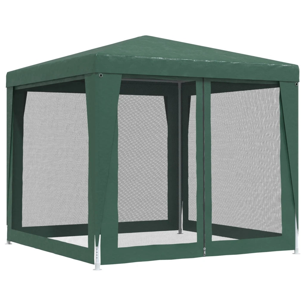 Tenda per Feste-Tenda Gazebo 4 Pareti Laterali in Rete Verde 2,5x2,5m HDPE