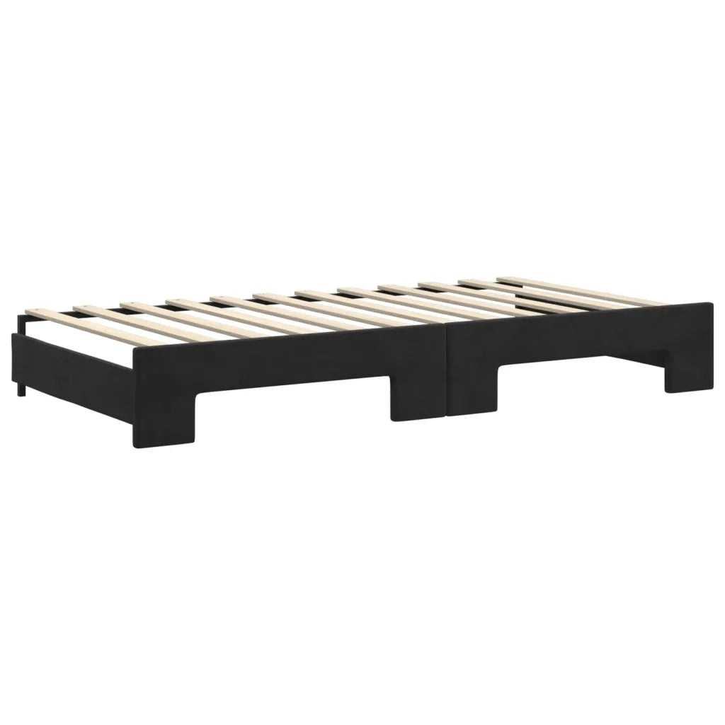 Divano letto | Sof¨¤ letto | Letto singolo Estraibile Nero 100x200 cm in Velluto