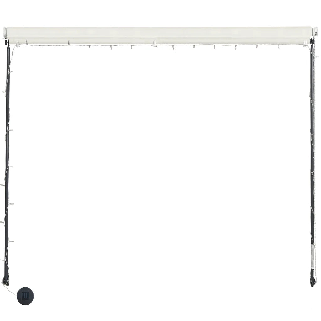 Tenda da Sole Retrattile con LED-Tenda parasole per Patio 350x150 cm Crema