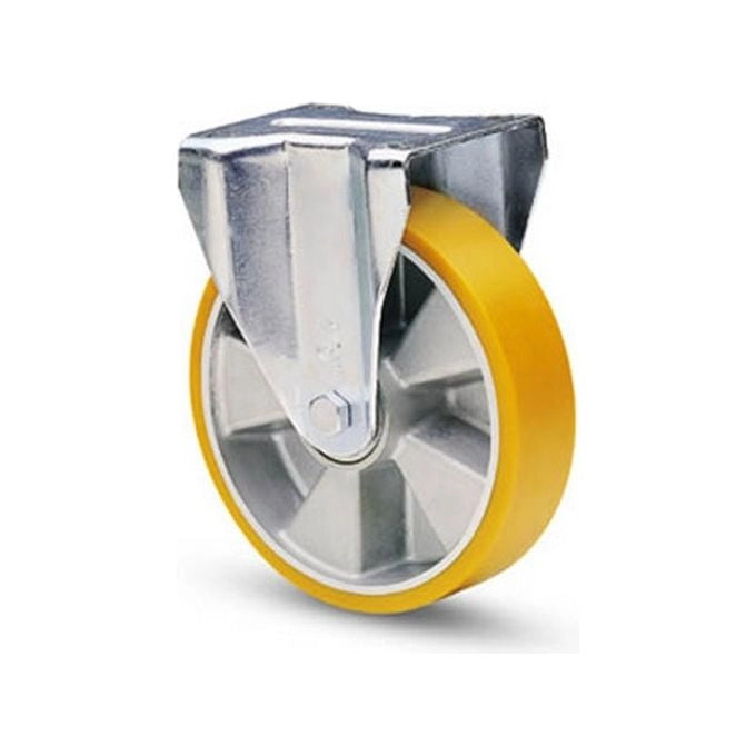 AVO 09037A0125ACU Ruota in Poliuretano Avolan con Supporto in Acciaio per Industria Diametro 125 mm colore Giallo