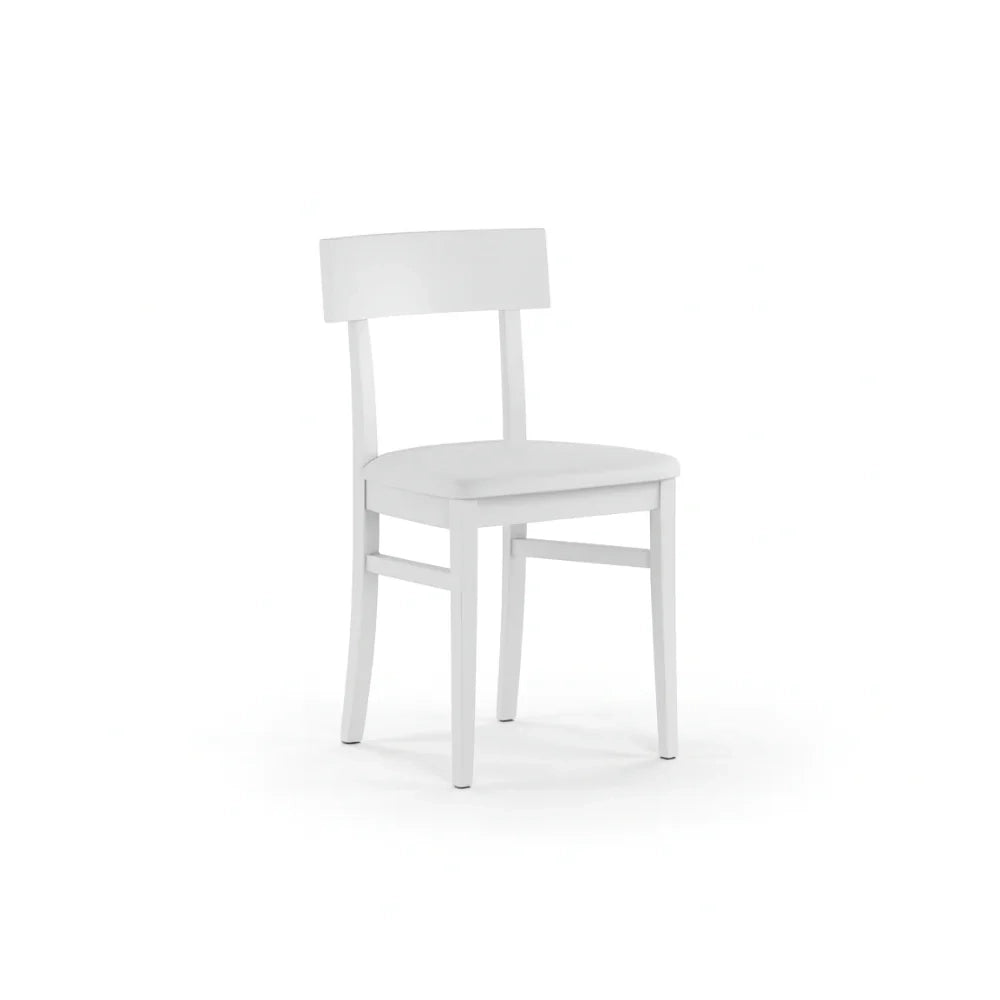 Set di 2 sedie da pranzo imbottite in legno bianco Zaira con struttura in legno facili da pulire Made in Italy | Duzzle