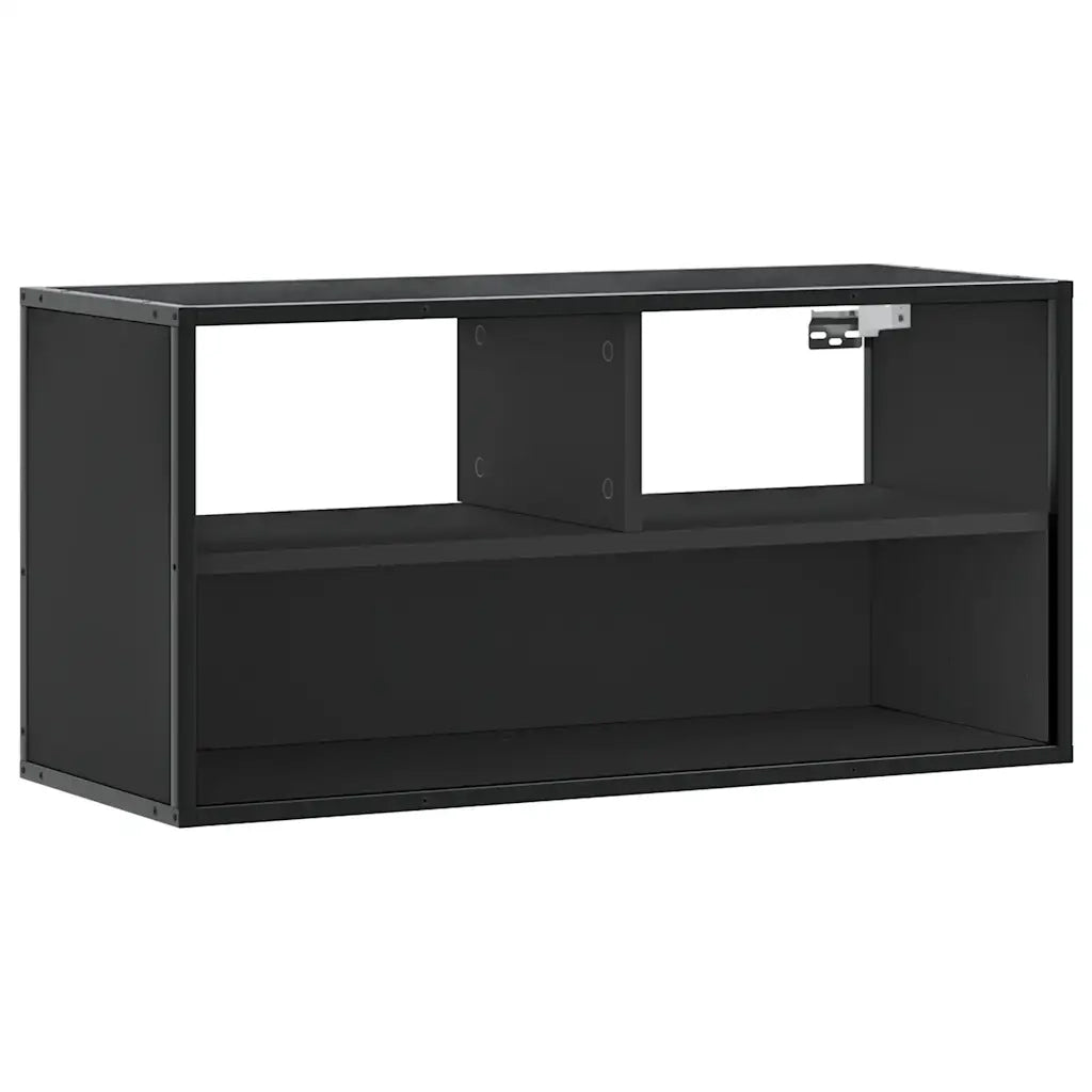 Mobile TV-Credenza per TV-Console TV Nero 80x31x39,5 cm in Truciolato e Metallo 714649