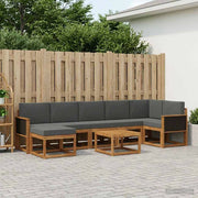Set di divani da esterno 8 pz Naturale e Antracite Poliestere 3385403