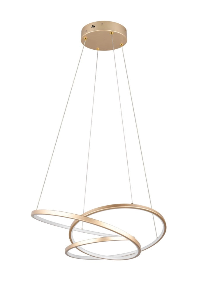 Lampada a sospensione LED Darvin Trio oro 34W dimmer