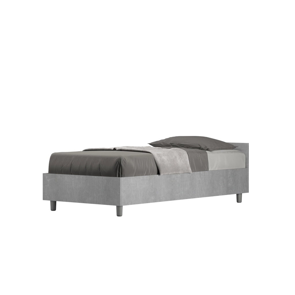 BS COM Letto singolo contenitore 80x200 cemento