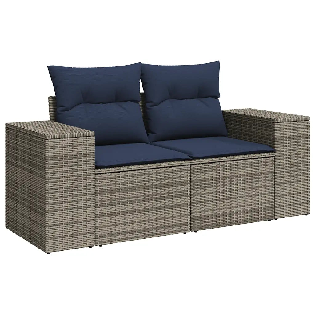 Set Divani da Giardino 7 pz con Cuscini Grigio in Polyrattan 3269191