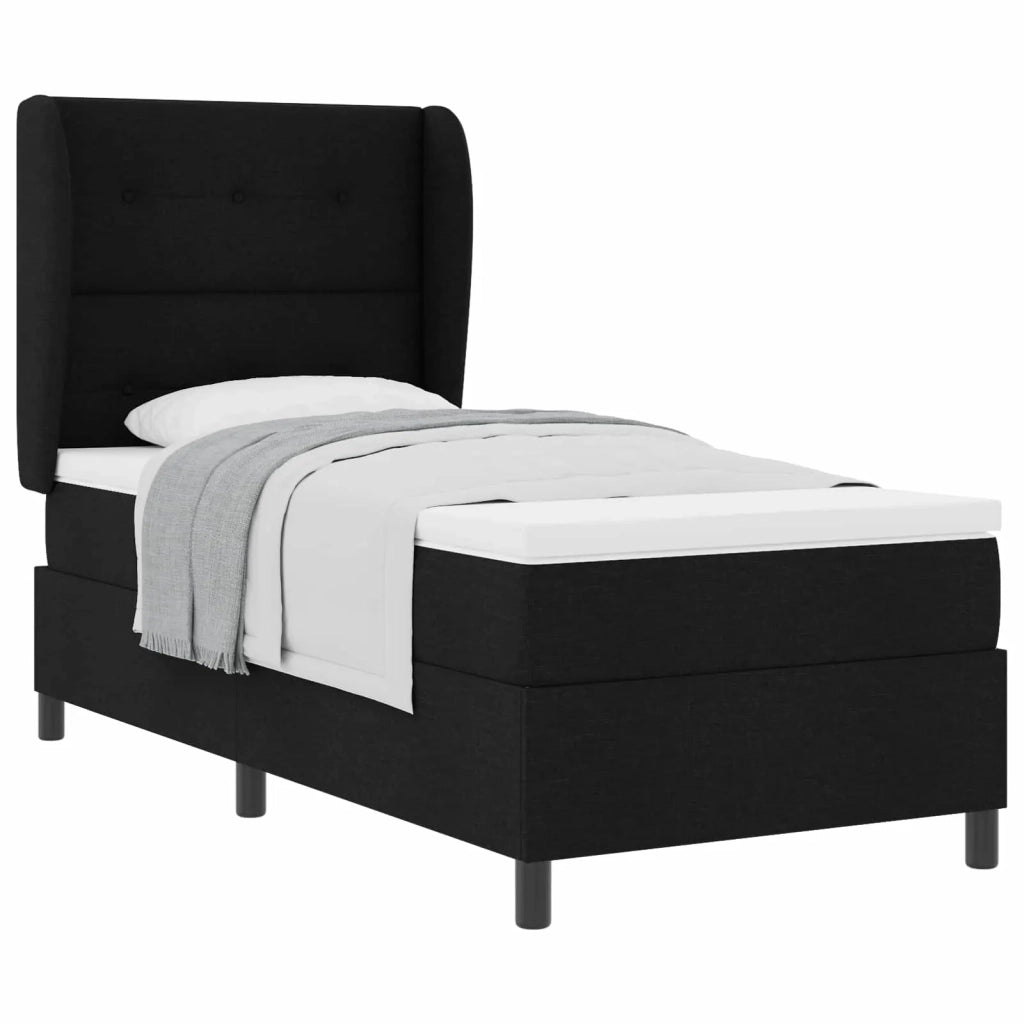 Letto a molle con materasso Nero 80 x 200 cm Tessuto 3340531
