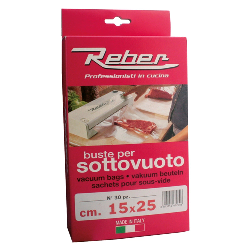 1cf sacchetti pretagliati per sottovuoto 15 x 40 cf.40 pz cod:ferx.801674nlm