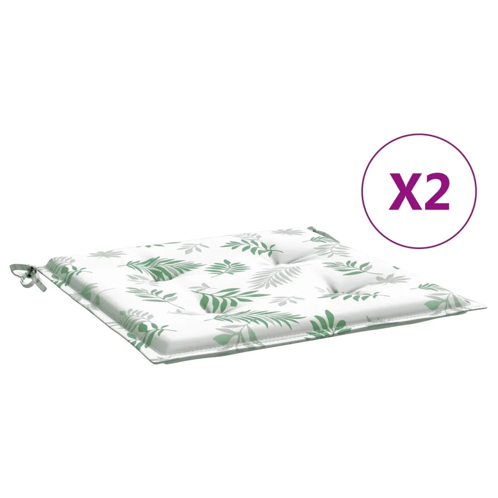 Cuscini per Sedia 2 pz Motivo a Foglie 40x40x3 cm Tessuto 361020