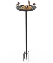 Piscina per Uccelli in Acciaio Inox - Stante - Beccuccia e Bacino per Alimentazione - Esterno - Diametro 30 cm - Altezza 90 cm