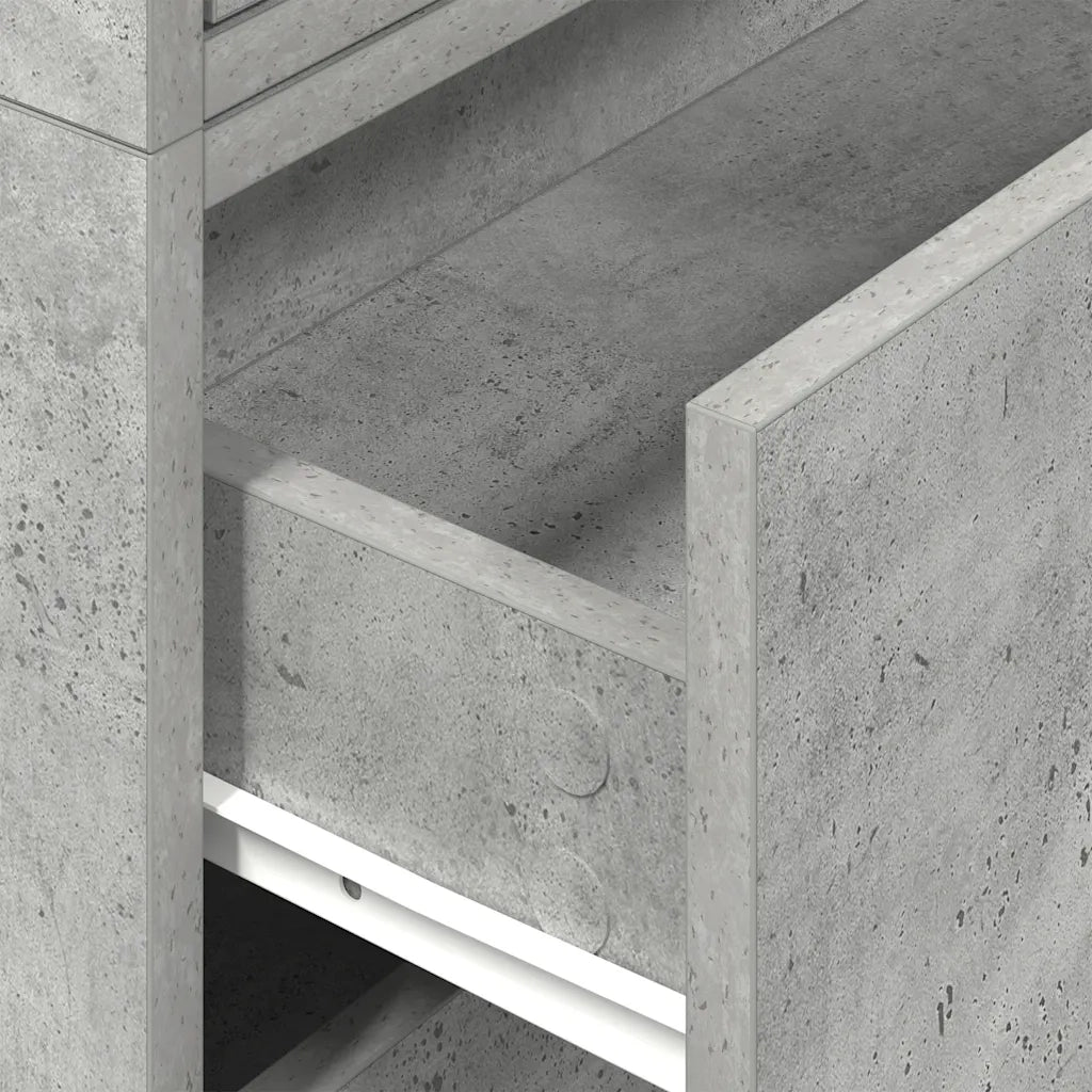 Armadi con 2 Cassetti 2 pz Grigio Cemento 60x31x40cm Truciolato 858828