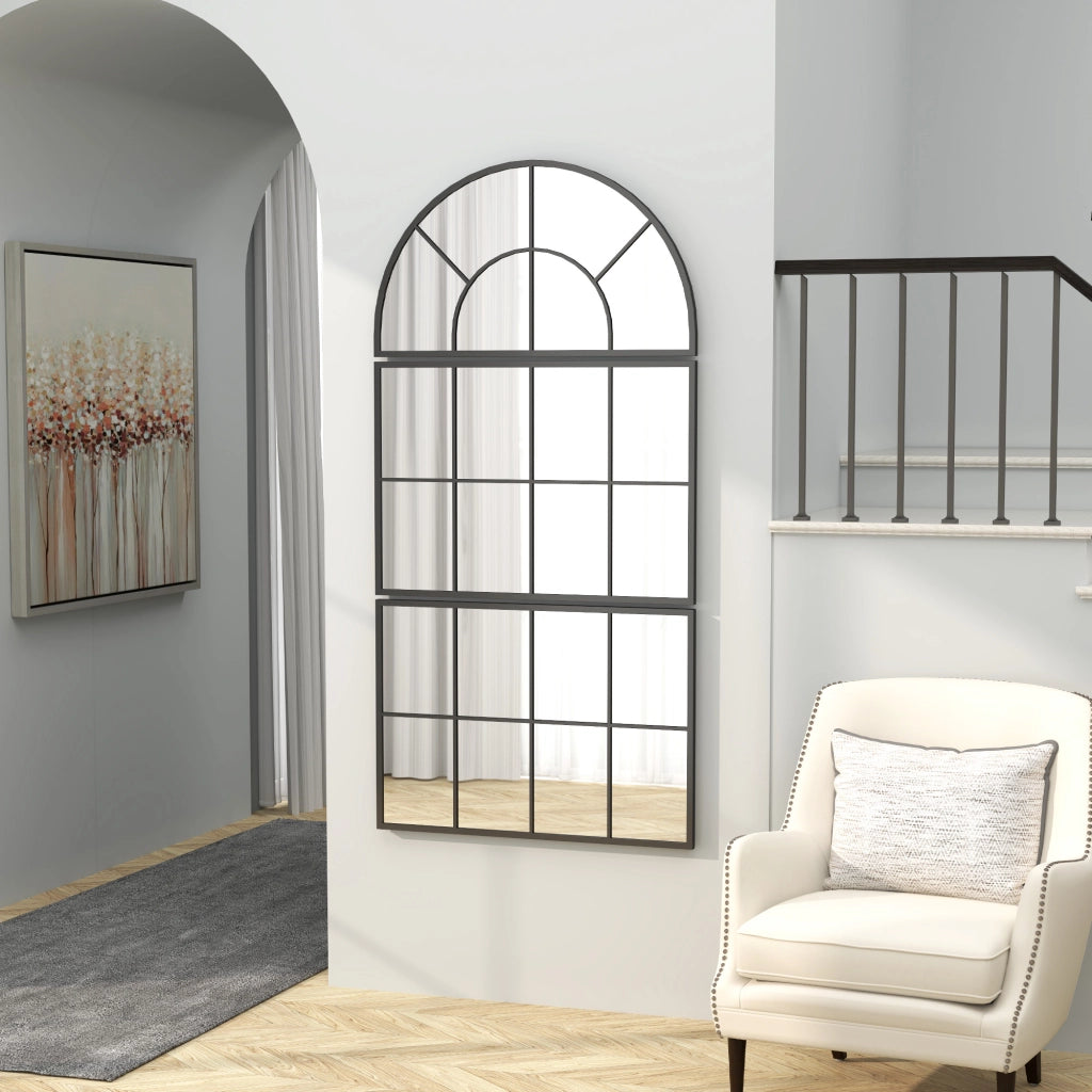 Specchio da parete ad arco ¨C Minimal ¨C 76x43 cm nero