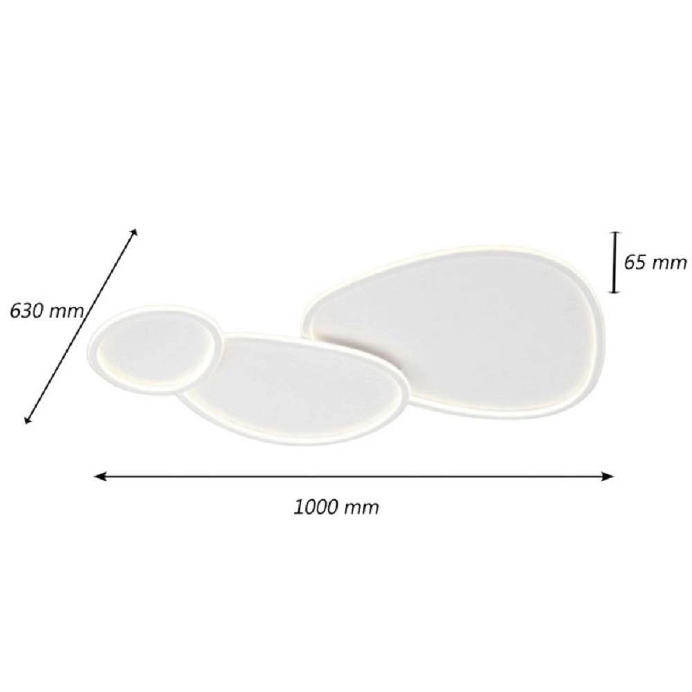 Trade Shop - Plafoniera A Led 3 Ovali A Tripla Colorazione Di Luce 100 W Da Soffitto Pn-23-3c -