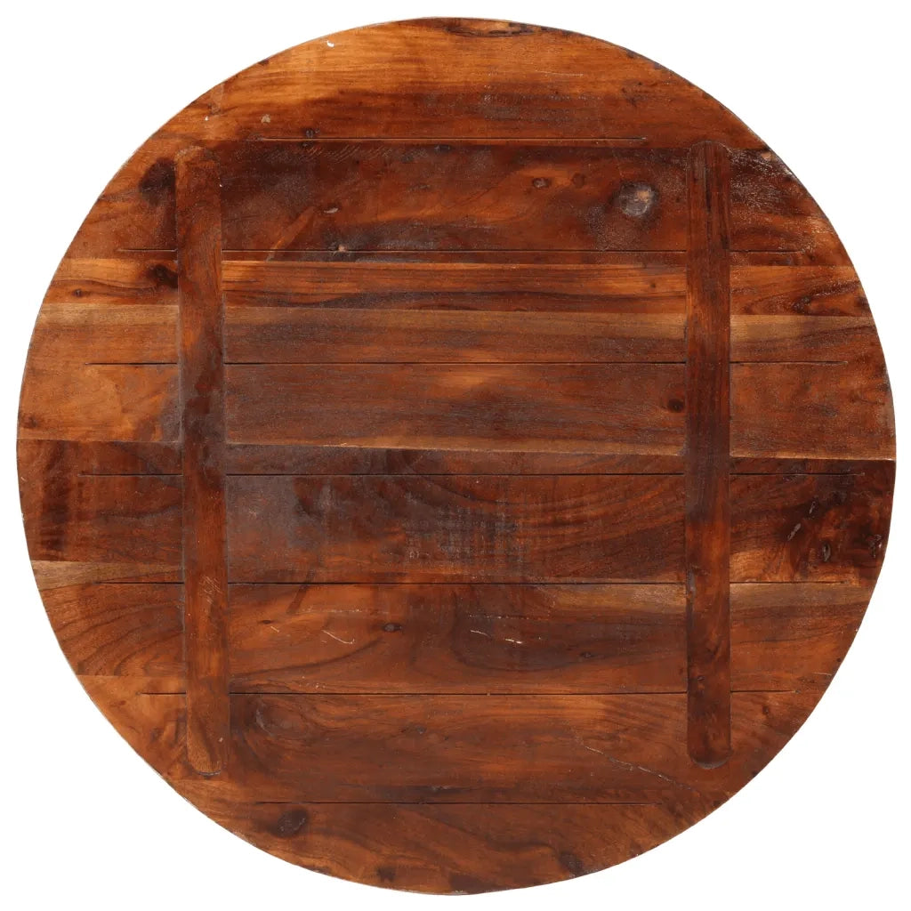 Piano per Tavolo Ø 80x2,5 cm Rotondo Legno Massello di Recupero 370030