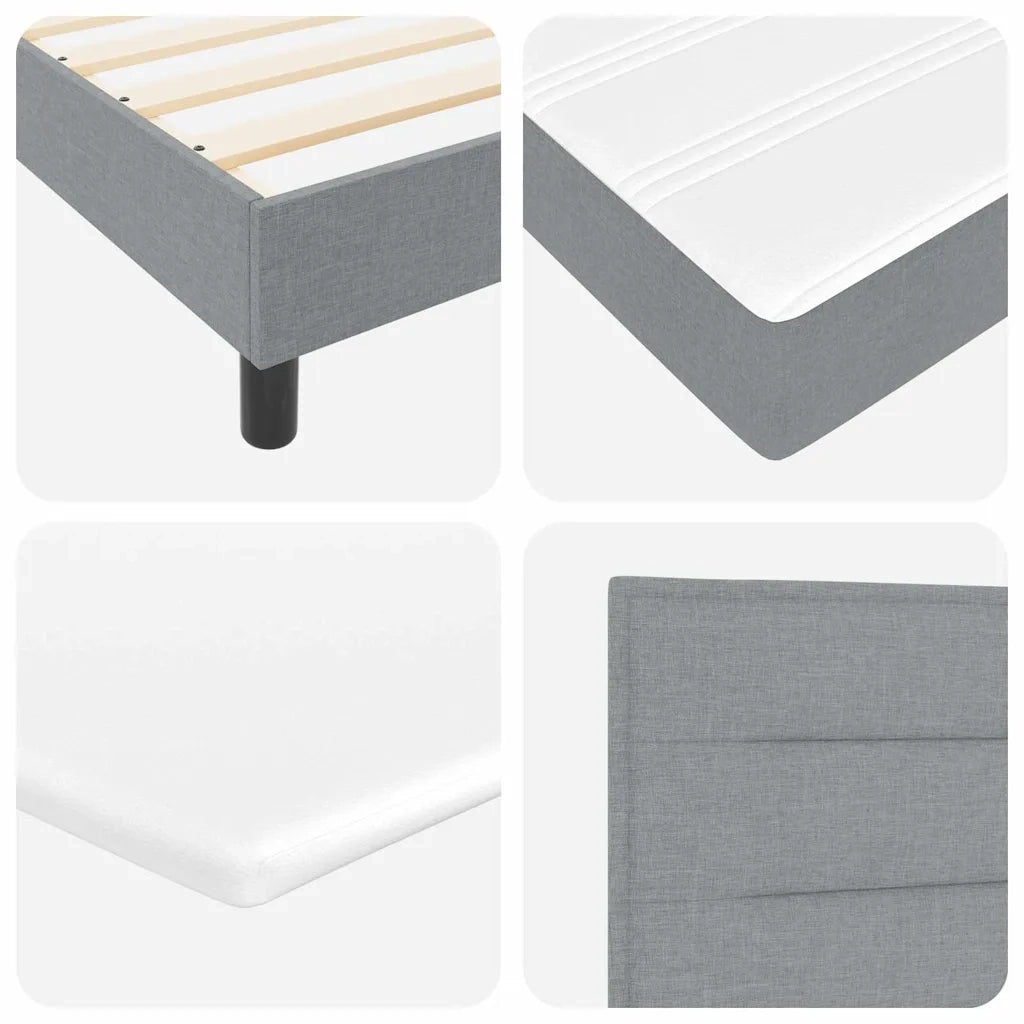 Letto a molle con testiera Grigio chiaro 190 x 140 cm Tessuto 3341034