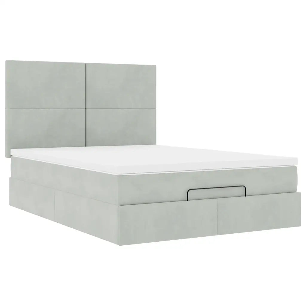 Struttura Letto Pouf con Materassi 140x200 cm in Velluto 3314252