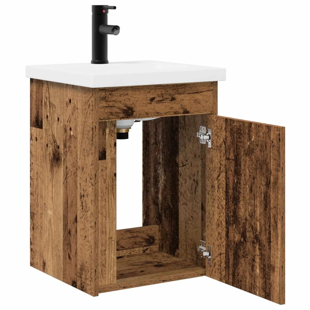 Mobile Bagno | Armadio da bagno con rubinetto Legno antico 42 x 40 x 74,5 cm