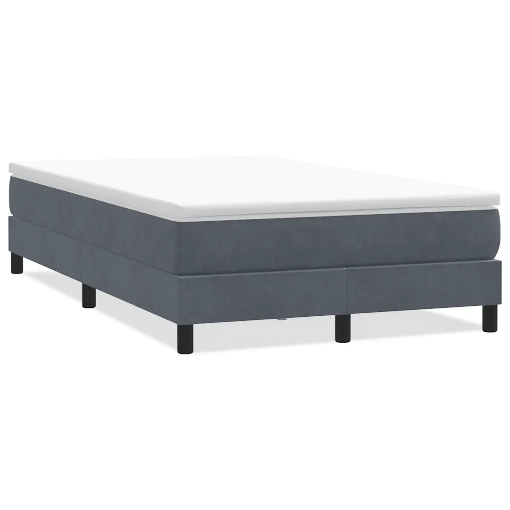 Letto matrimoniale | Letto per adulti | Giroletto Molle senza Materasso Grigio Scuro 120x210 cm Velluto