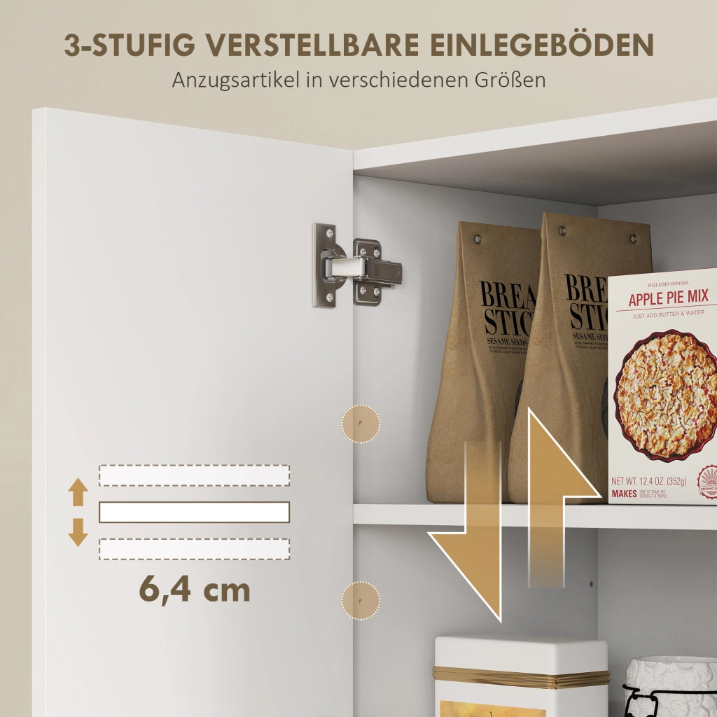 Armadio da Cucina con Ripiani Aperti, Fagottiera, Porte ¨C Minimal ¨C MDF Bianco 80x200x40