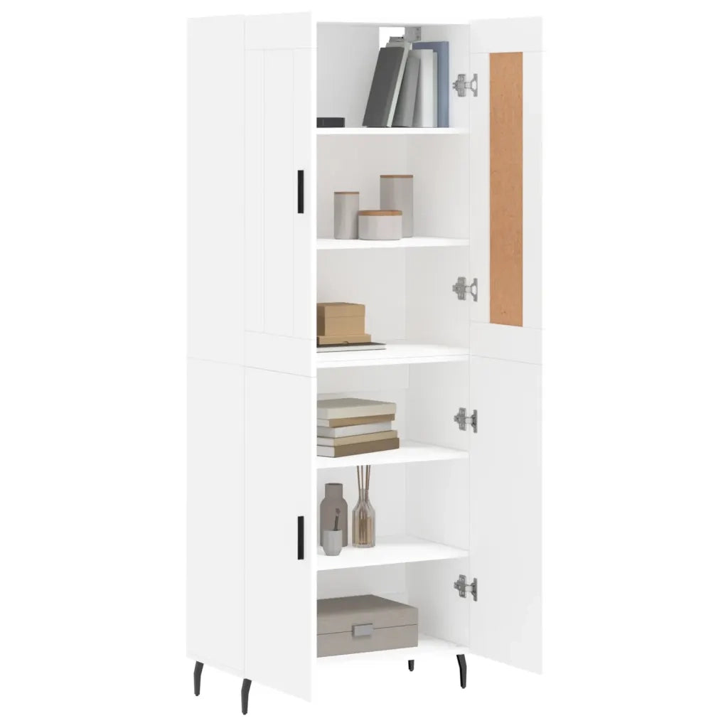 Credenza | Madia | Buffet da pranzo | Armadio da pranzo Bianca 69,5x34x180 cm in Legno Multistrato