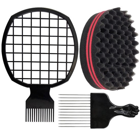 Kit di stili per capelli con set di 3 - Twist per capelli afro - Strumenti per parrucchieri - Leggero - Multifunzionale - 18,5x12x0,6cm - Strumento per styling capelli