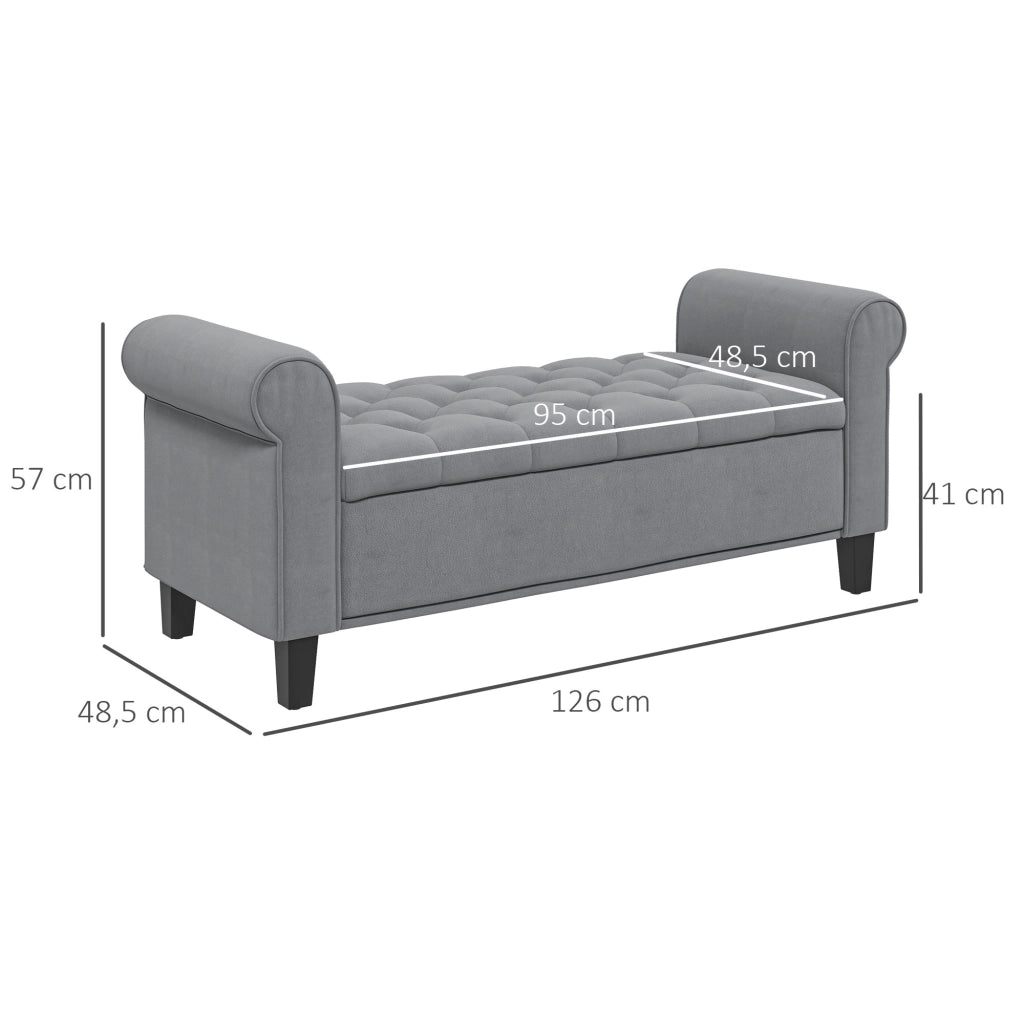 Pouf Imbottito ¨C Minimal ¨C Grigio 126x48.5x57 cm