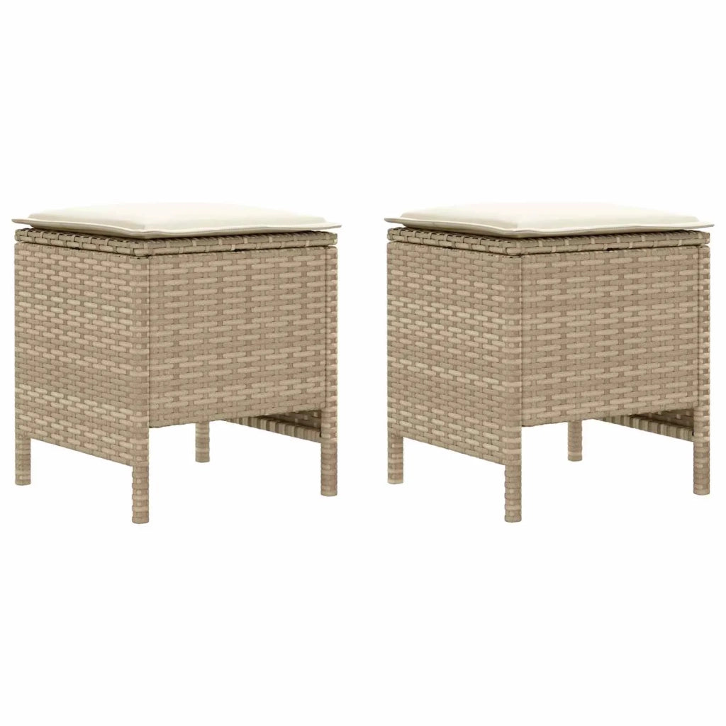 Poggiapiedi da Giardino 2 Pezzo Beige e Crema 38 x 38 x 45 cm 42025387