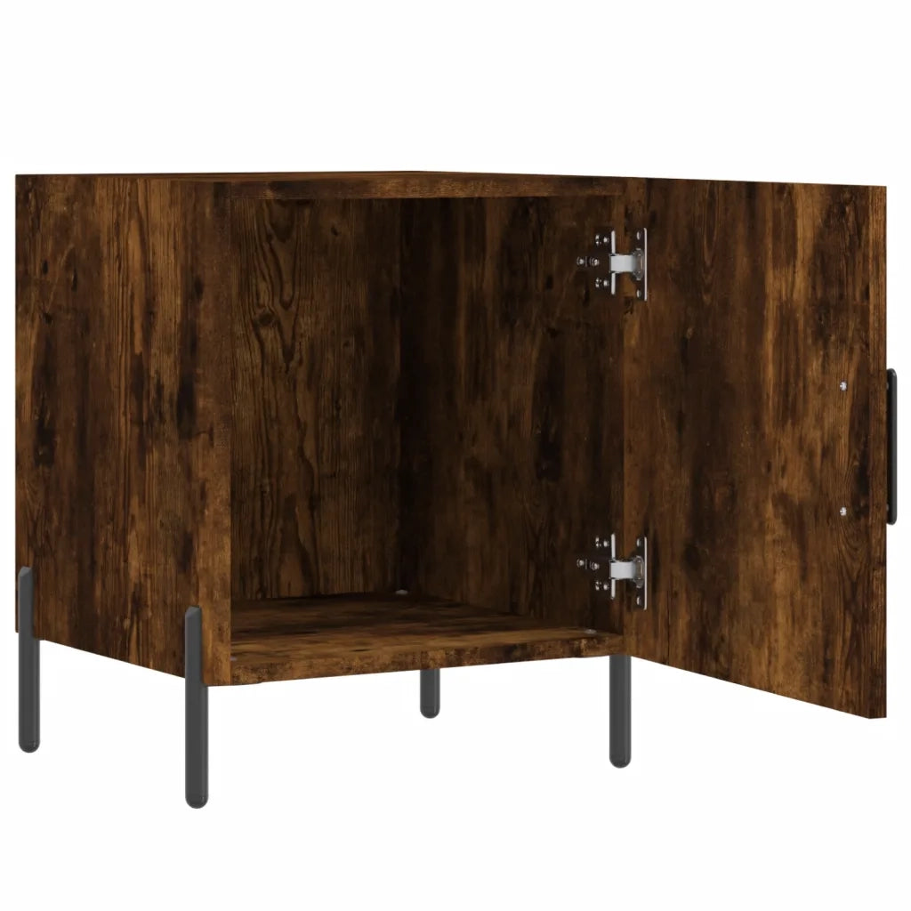 Comodini 2 pz-Set di 2 Tavolino da notte Rovere Fumo 40x40x50 cm in Legno Multistrato 138952