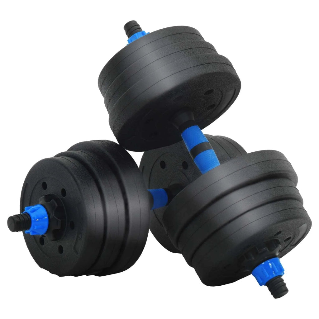 Set di manubri, bilanciere e kettlebell 4-in-1 20 kg Nero e Blu CFW3713329