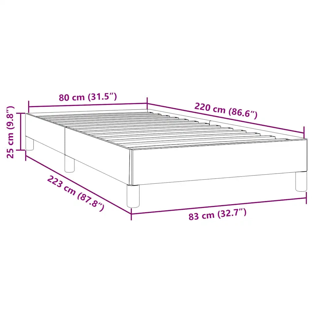 Letto singolo | Letto per adulti | Giroletto senza Materasso Rosa 80x220 cm Velluto