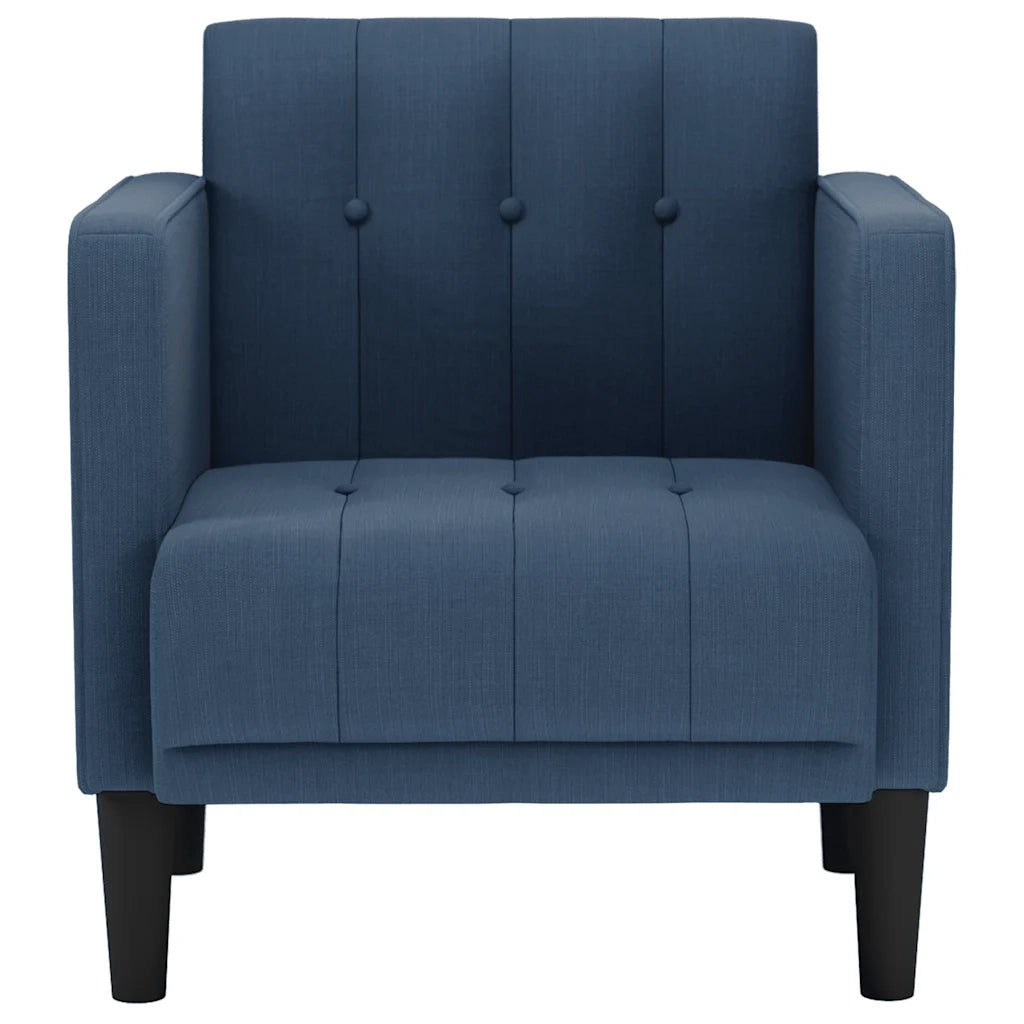 Divano Poltrona | Sedia con Braccioli Blu 53 cm in Tessuto