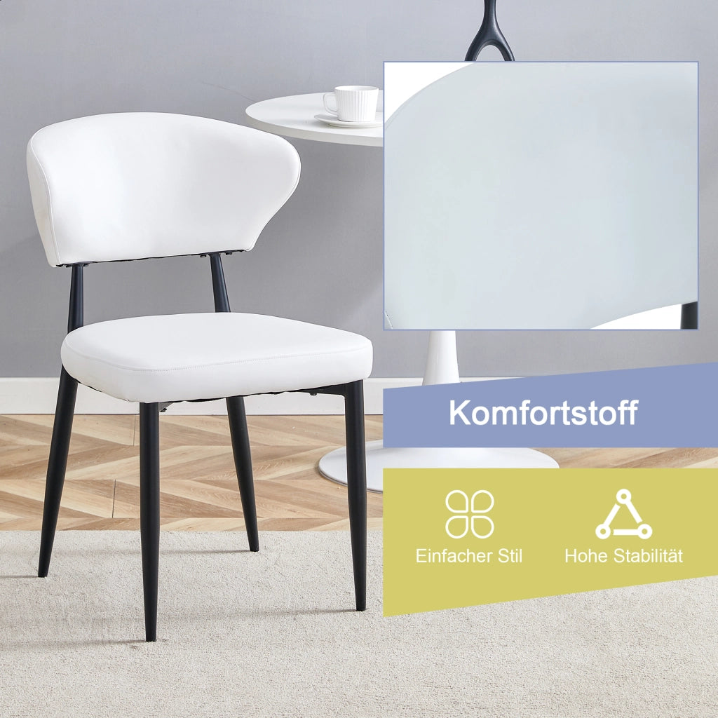 Sedia da pranzo ergonomica minimalista bianca con schienale curvo, dal design confortevole, che apre la strada a una nuova postura di seduta all'inseg