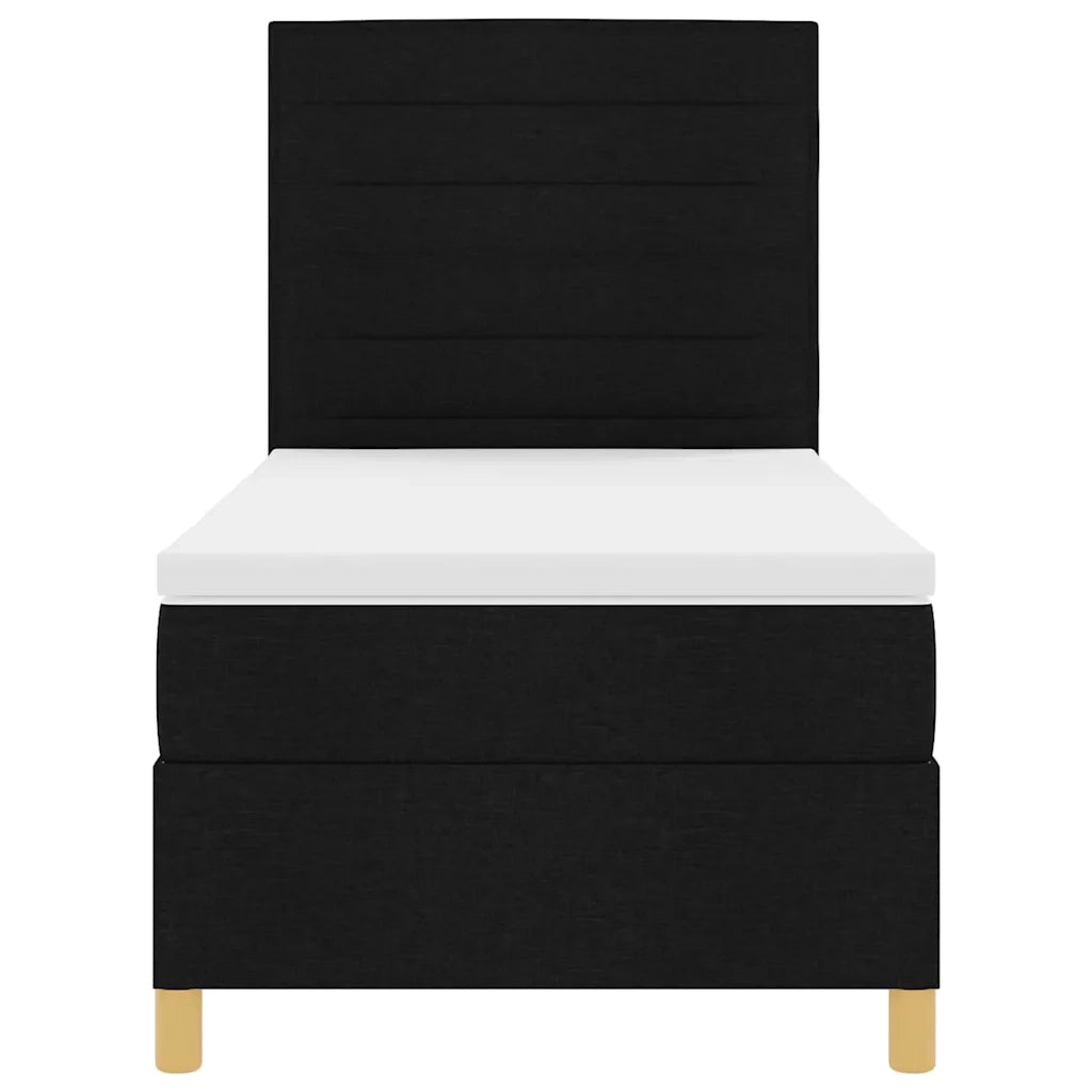 Letto a molle con materasso Nero 90 x 190 cm Tessuto 3339506