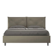 BS COM Letto matrimoniale contenitore doppia alzata imbottito 160x210 similpelle cappuccino