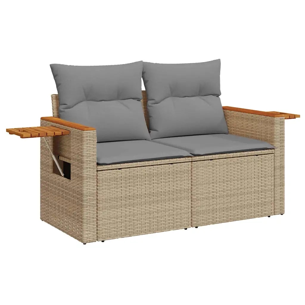 Set Divano da Giardino 8 pz con Cuscini Beige Polyrattan Acacia 3327573