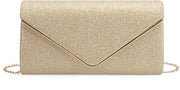 Clutches per donne, borse da sera con pailletti lucidi, borse da sposa eleganti che scintillano con cinturino rimovibile, borse da braccio per gala, festa, cocktail, oro