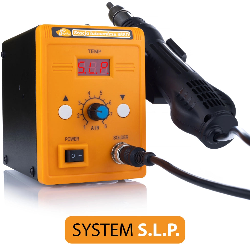 Stazione Saldante Hot-Air 858D – Potenza 700W, 3 Ugelli, Regolazione Temperatura 100–500°C