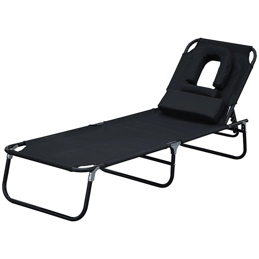Chaise Longue Pieghevole per Giardino ¨C Minimal ¨C Nero
