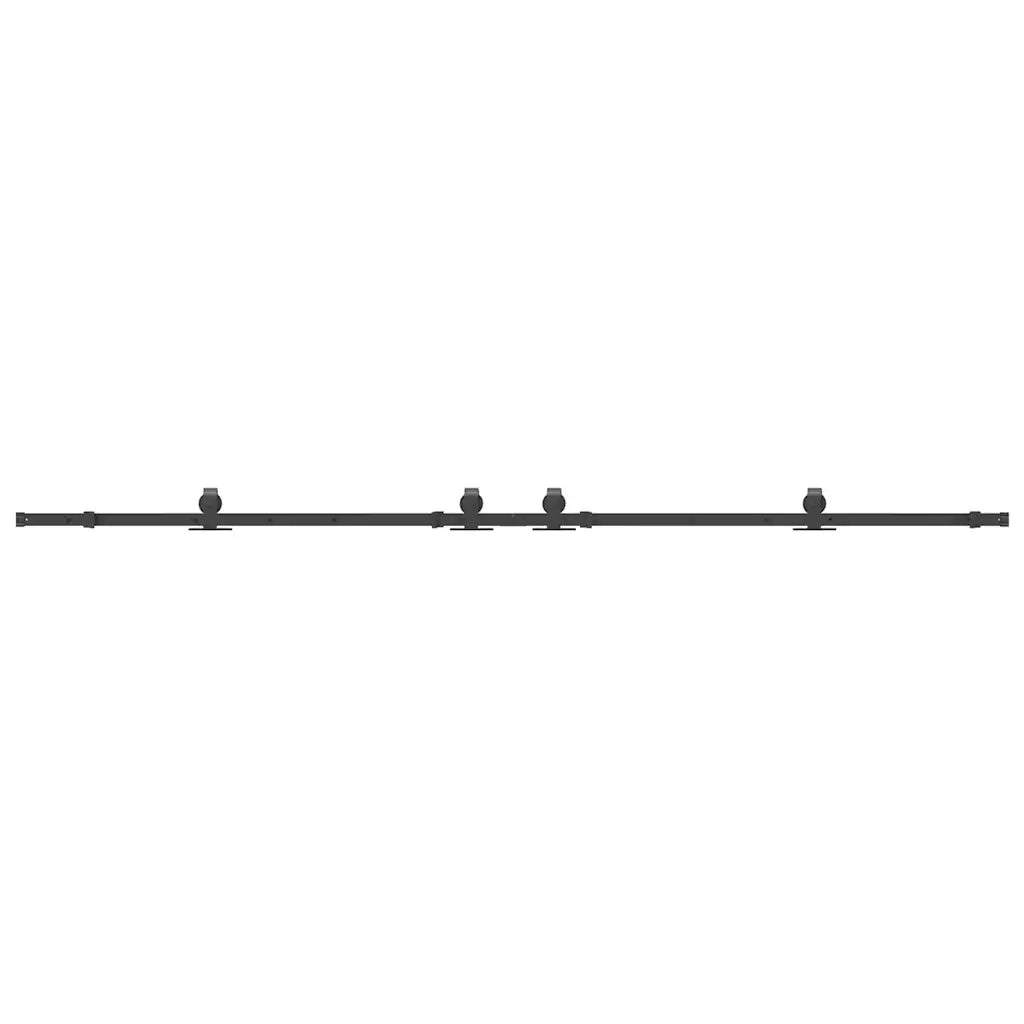 Kit di Binari per Porte Scorrevoli 305 cm Acciaio Nero 3295787