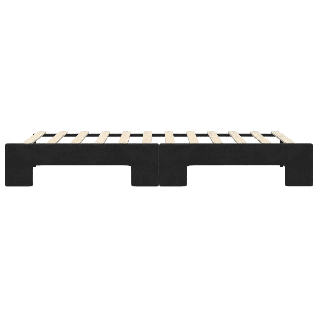 Divano letto | Sof¨¤ letto | Letto singolo Estraibile Nero 90x200 cm in Velluto