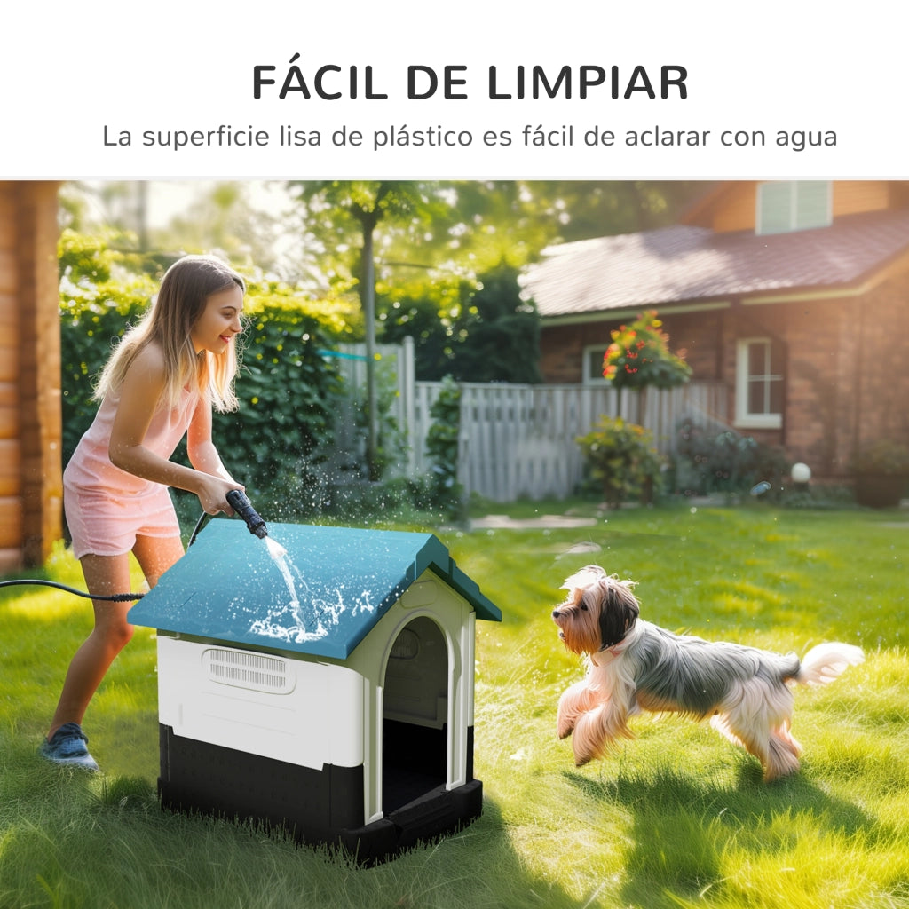 Cuccia per Cani Mini da Esterno ¨C Xylo ¨C Plastica Blu 64,5x57x66 cm