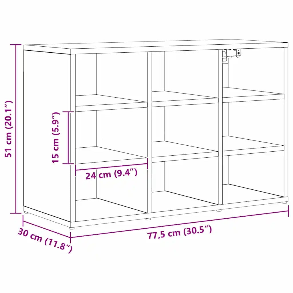 Mobile per scarpe-Scarpiera Rovere artigianale 77,5 x 30 x 51 cm